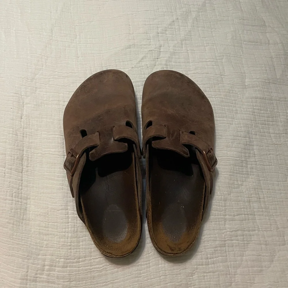 Birkenstock Brown Leather Clogs - Picture 2 of 3